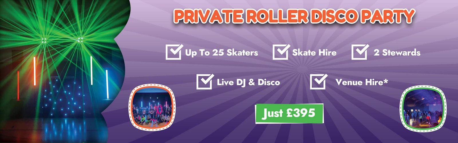 Book your very own Private Roller Disco Party with rollerize roller disco at the Hazlemere Youth Centre in Bucks